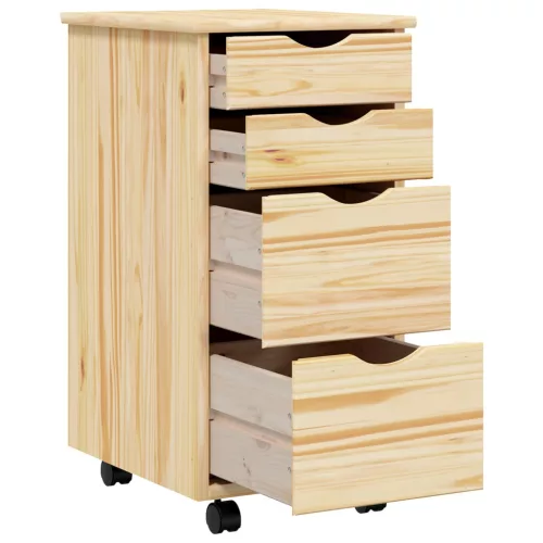  Gurítható szekrény íróasztallal MOSS Tiszta lakk Tömör fenyőfa