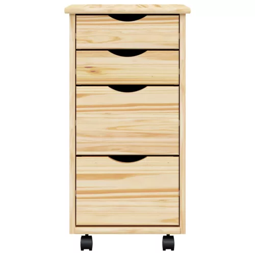  Gurítható szekrény íróasztallal MOSS Tiszta lakk Tömör fenyőfa