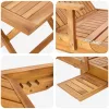  Napozóágy asztallal 2 pcs Barna 40 x 40 x 40 cm Tömör Teakfa