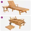  Napozóágy asztallal 2 pcs Barna 40 x 40 x 40 cm Tömör Teakfa