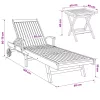  Napozóágy asztallal 2 pcs Barna 40 x 40 x 40 cm Tömör Teakfa