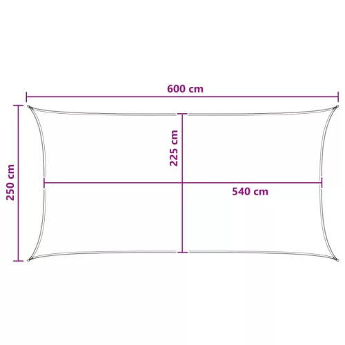  Napernyő Vászon Tópszínű 2,5 x 6 m HDPE