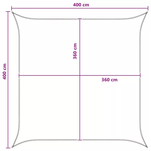  Napernyő Vászon Antracit és Fehér 4 x 4 m HDPE