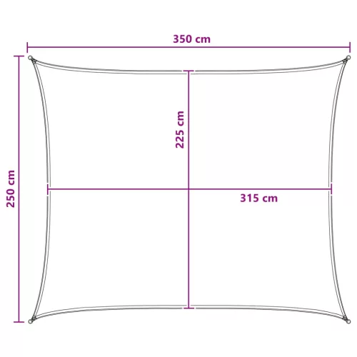  Napernyő Vászon Antracit és Fehér 2,5 x 3,5 m HDPE