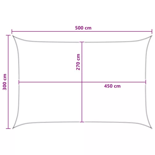 Napernyő Vászon Antracit és Fehér 3 x 5 m HDPE