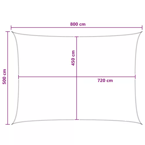  Napernyő Vászon Antracit és Fehér 5 x 8 m HDPE