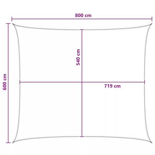  Napernyő Vászon Antracit és Fehér 6 x 8 m HDPE
