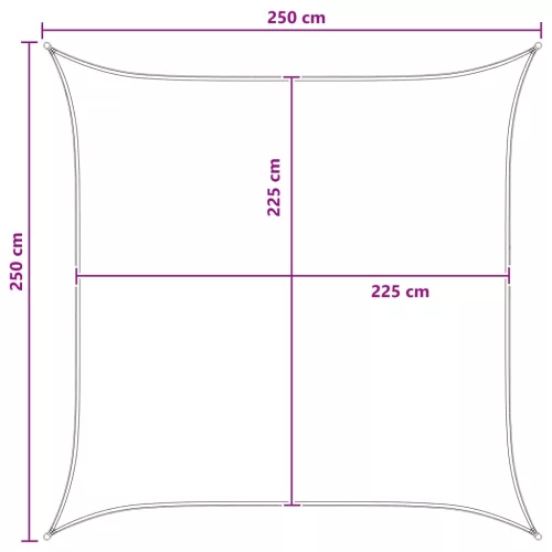  Napernyő Vászon Sárga és Fehér 2,5 x 2,5 m HDPE