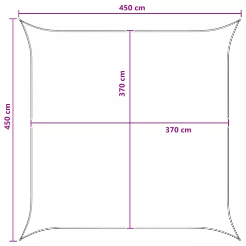  Napernyő Vászon Sárga és Fehér 4,5 x 4,5 m HDPE