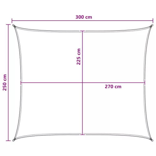  Napernyő Vászon Sárga és Fehér 2,5 x 3 m HDPE