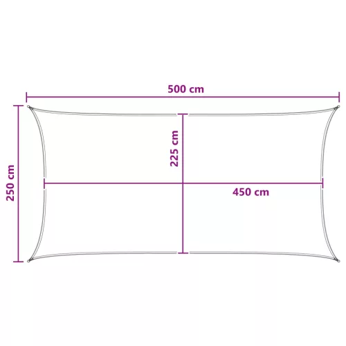  Napernyő Vászon Sárga és Fehér 2,5 x 5 m HDPE