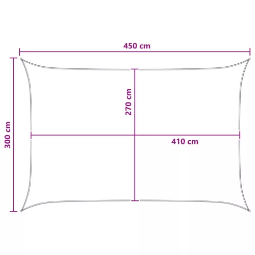  Napernyő Vászon Sárga és Fehér 3 x 4,5 m HDPE