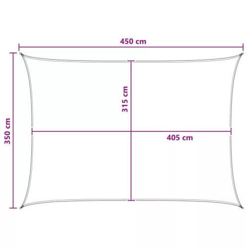  Napernyő Vászon Sárga és Fehér 3,5 x 4,5 m HDPE