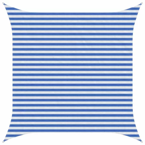  Napernyő Vászon Kék és Fehér 3,6 x 3,6 m HDPE