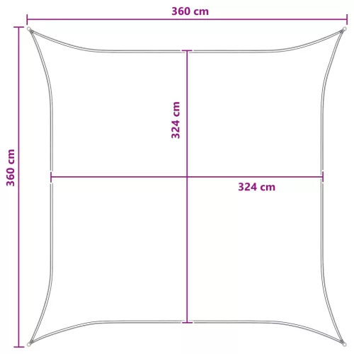  Napernyő Vászon Kék és Fehér 3,6 x 3,6 m HDPE