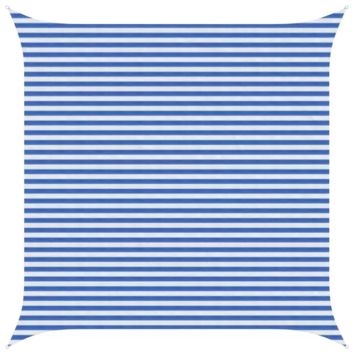  Napernyő Vászon Kék és Fehér 4,5 x 4,5 m HDPE