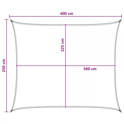  Napernyő Vászon Kék és Fehér 2,5 x 4 m HDPE