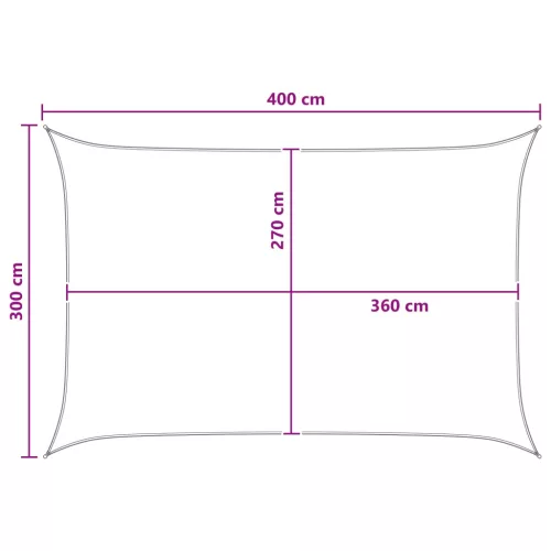  Napernyő Vászon Kék és Fehér 3 x 4 m HDPE