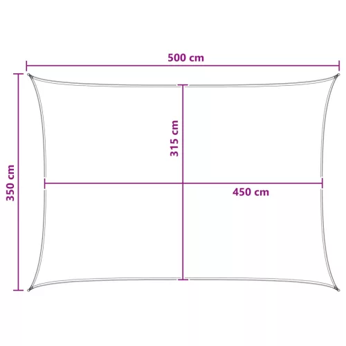  Napernyő Vászon Kék és Fehér 3,5 x 5 m HDPE