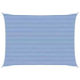  Napernyő Vászon Kék és Fehér 5 x 8 m HDPE