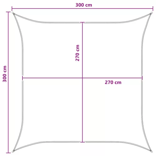 Napernyő Vászon Világosszürke és fehér 3 x 3 m HDPE