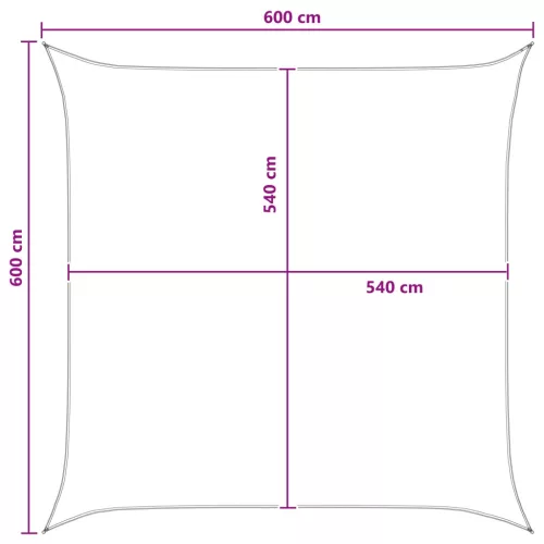  Napernyő Vászon Világosszürke és fehér 6 x 6 m HDPE