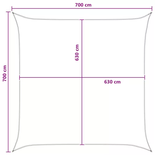  Napernyő Vászon Világosszürke és fehér 7 x 7 m HDPE