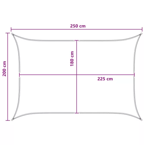  Napernyő Vászon Világosszürke és fehér 2 x 2,5 m HDPE
