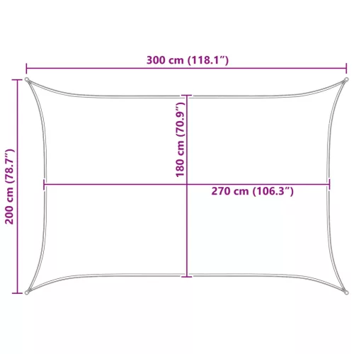  Napernyő Vászon Világosszürke és fehér 2 x 3 m HDPE