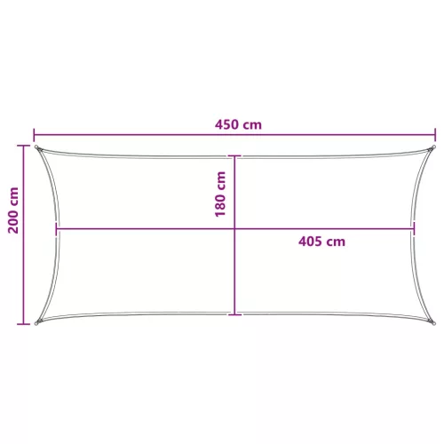  Napernyő Vászon Világosszürke és fehér 2 x 4,5 m HDPE