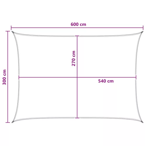  Napernyő Vászon Világosszürke és fehér 3 x 6 m HDPE