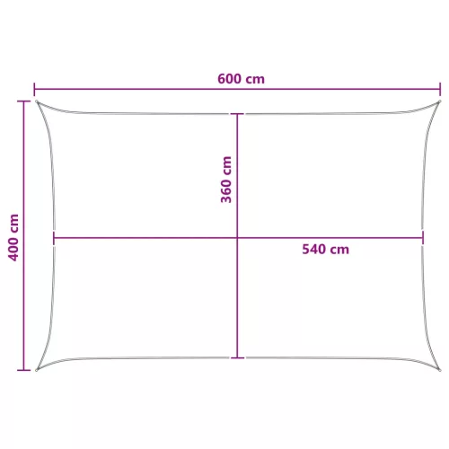  Napernyő Vászon Világosszürke és fehér 4 x 6 m HDPE