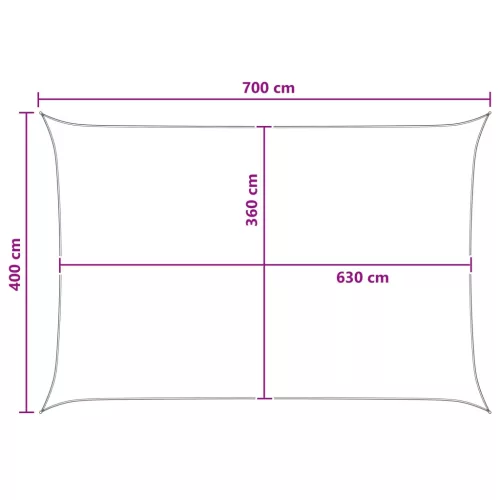  Napernyő Vászon Világosszürke és fehér 4 x 7 m HDPE
