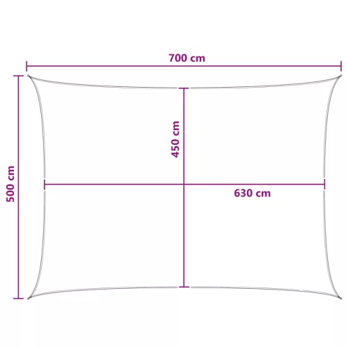  Napernyő Vászon Világosszürke és fehér 5 x 7 m HDPE