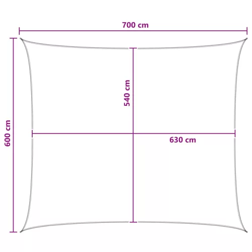  Napernyő Vászon Világosszürke és fehér 6 x 7 m HDPE