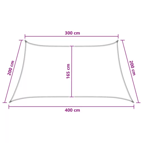  Napernyő Vászon Világosszürke és fehér 3 / 4 x 2 m HDPE
