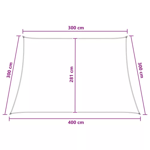  Napernyő Vászon Világosszürke és fehér 3 / 4 x 3 m HDPE