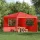  Parti sátor oldalfal 2 pcs 300 x 195 cm Piros PE és acél