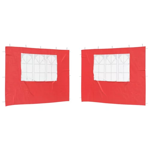  Parti sátor oldalfal 2 pcs 300 x 195 cm Piros PE és acél