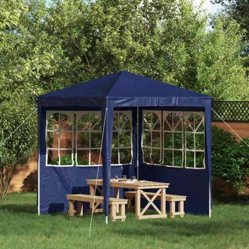  Parti sátor oldalfal 2 pcs 200 x 195 cm Kék PE és acél