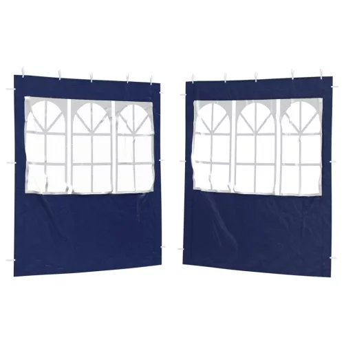  Parti sátor oldalfal 2 pcs 200 x 195 cm Kék PE és acél