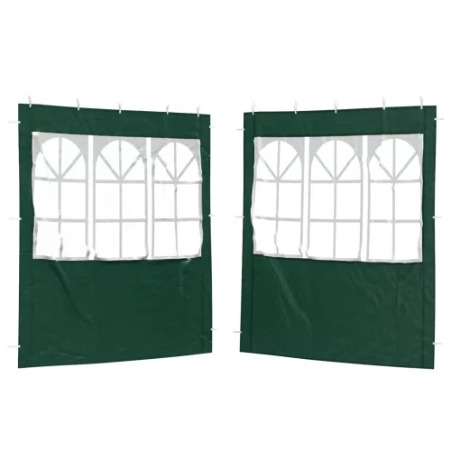  Parti sátor oldalfal 2 pcs 200 x 195 cm Zöld PE és acél