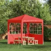  Parti sátor oldalfal 2 pcs 200 x 195 cm Piros PE és acél