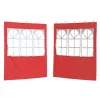  Parti sátor oldalfal 2 pcs 200 x 195 cm Piros PE és acél