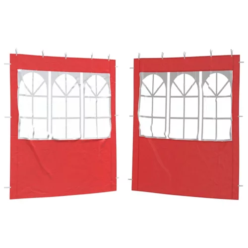  Parti sátor oldalfal 2 pcs 200 x 195 cm Piros PE és acél