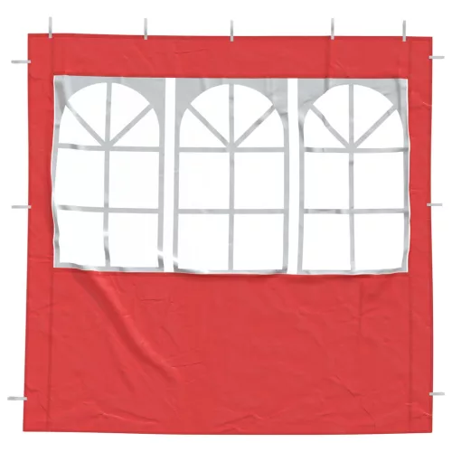  Parti sátor oldalfal 2 pcs 200 x 195 cm Piros PE és acél