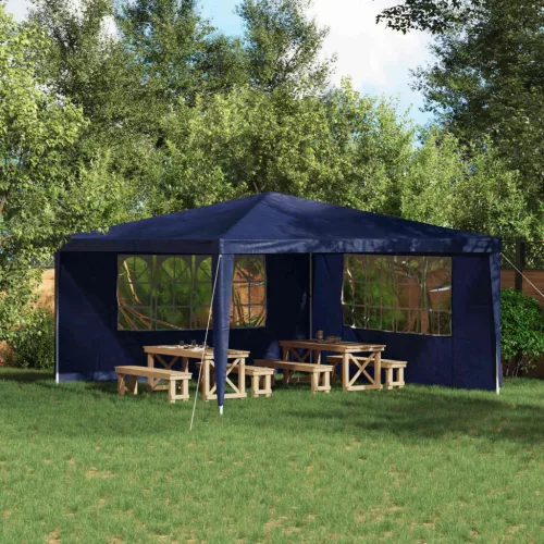  Parti sátor oldalfal 2 pcs 400 x 195 cm Kék PE és acél