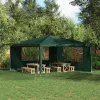  Parti sátor oldalfal 2 pcs 400 x 195 cm Zöld PE és acél