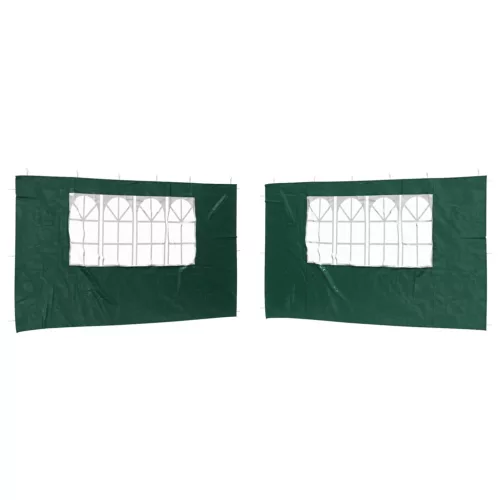  Parti sátor oldalfal 2 pcs 400 x 195 cm Zöld PE és acél