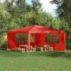  Parti sátor oldalfal 2 pcs 400 x 195 cm Piros PE és acél